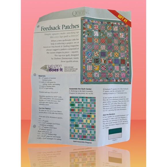 Vintage Quilting Magazine Feed Sack Patches Lap Quilt Materials Fabrics Pattern - Picture 1 of 3